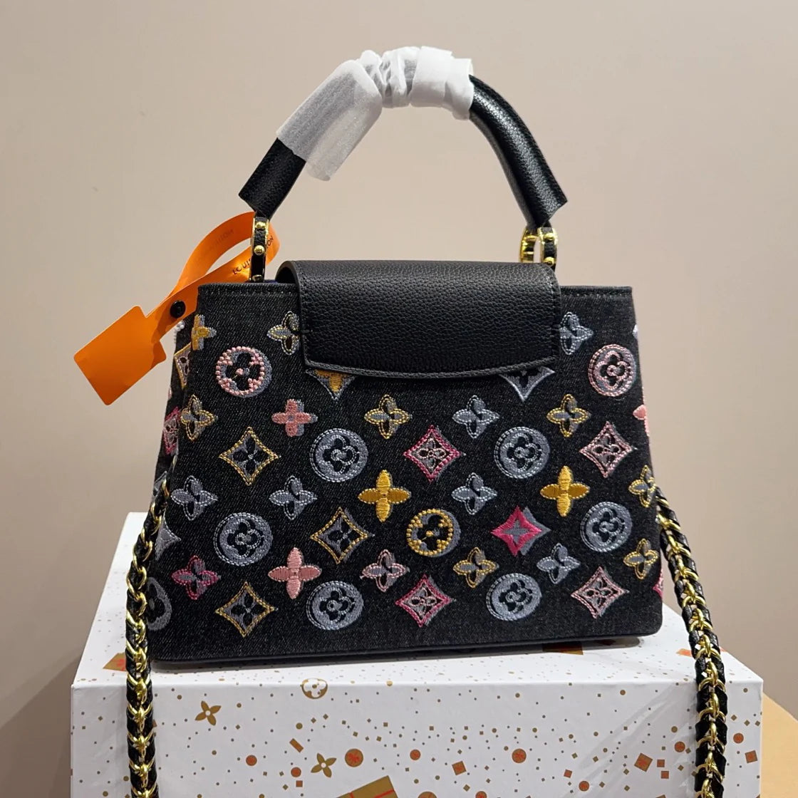 Denim Embroidered Tote Bag 1025092306