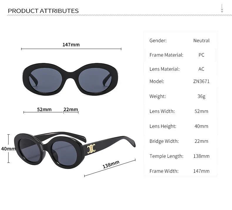 Trendy Oval Sunglasses Retro Sunglasses 1024041613