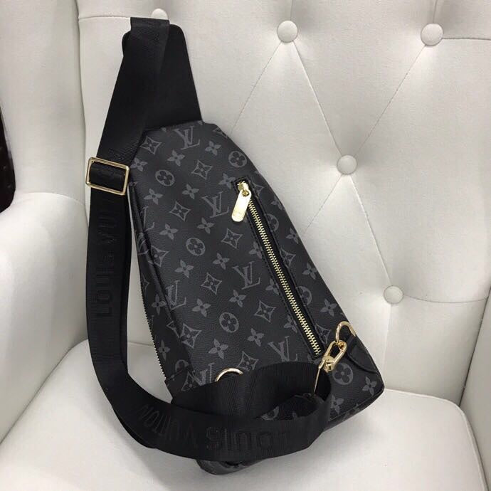 Classic Brown VL Print Backpack Chest Bag XC0423081604