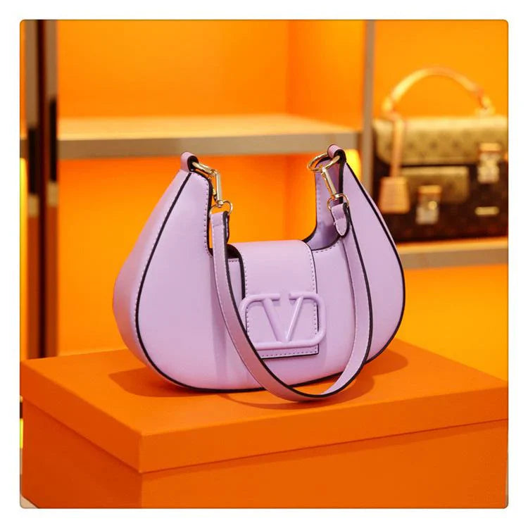 New Solid Color Litchi Underarm Bag Fashion Shoulder Bag 1024051518