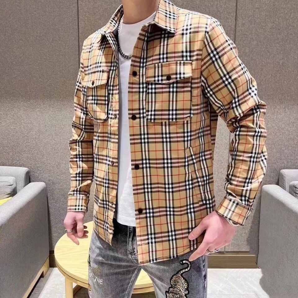Lapel plaid coat