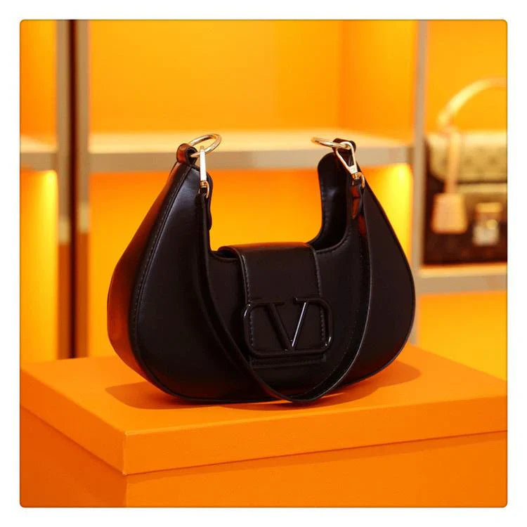 New Solid Color Litchi Underarm Bag Fashion Shoulder Bag 1024051518
