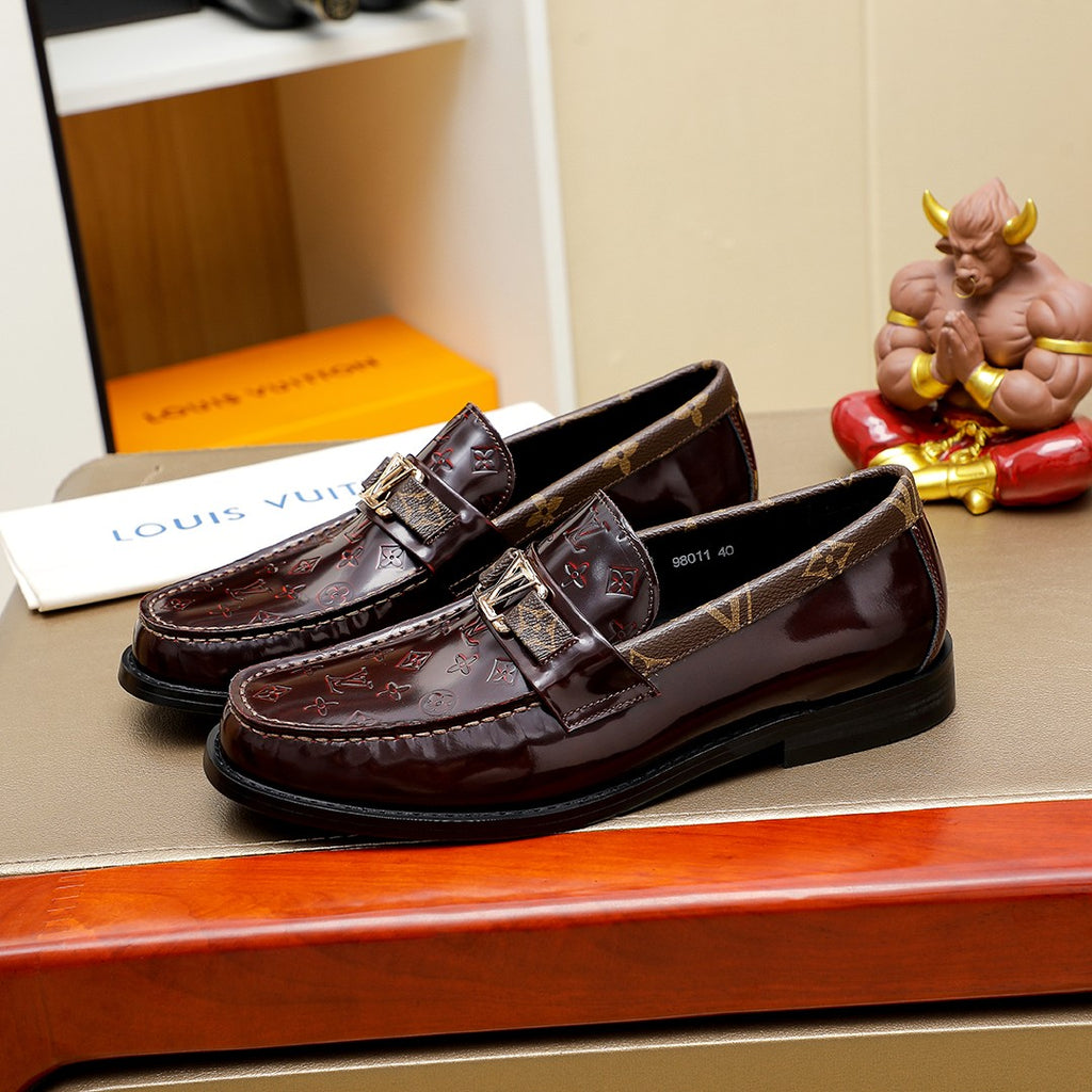 L men's fashionable patent leather printed shoes 0725031005