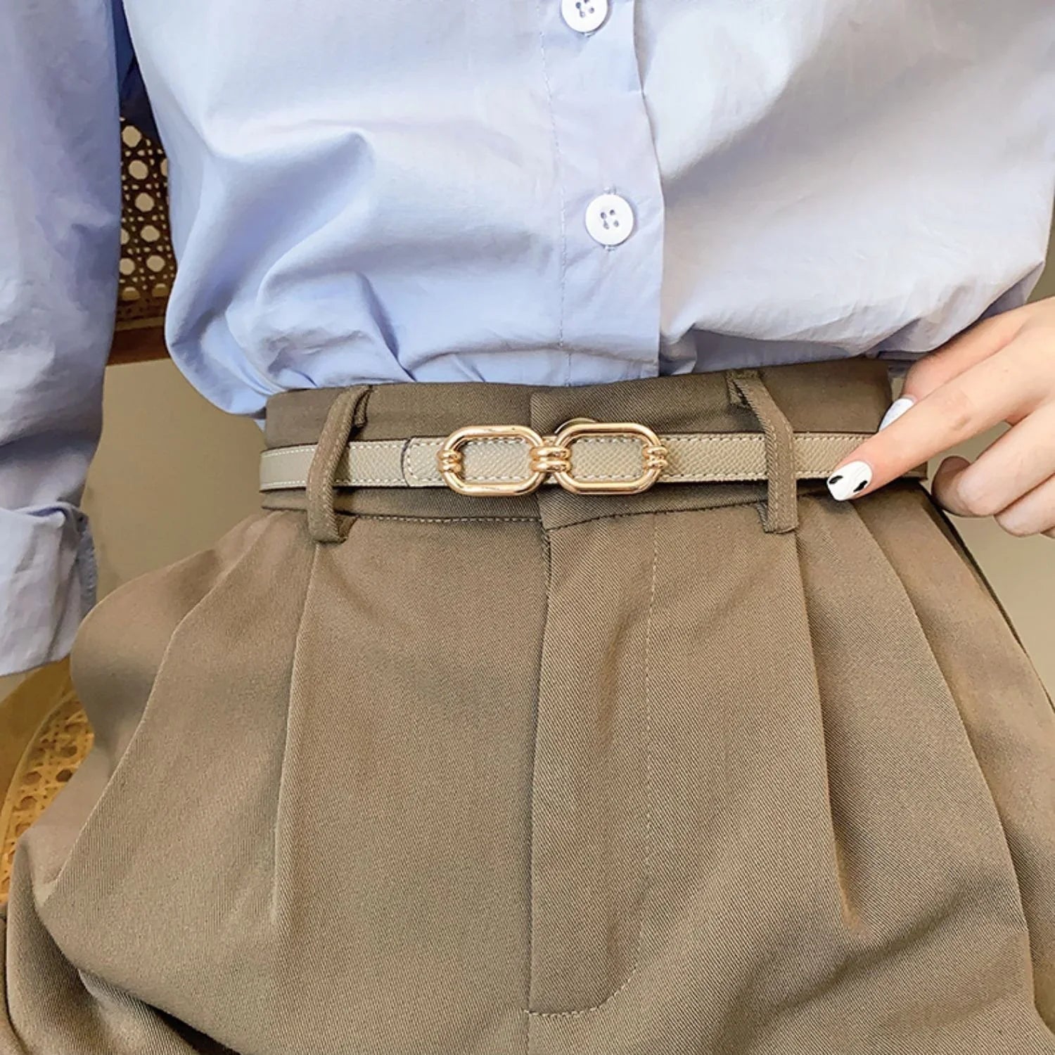 New H Family Leather Fine Belt 1024032019