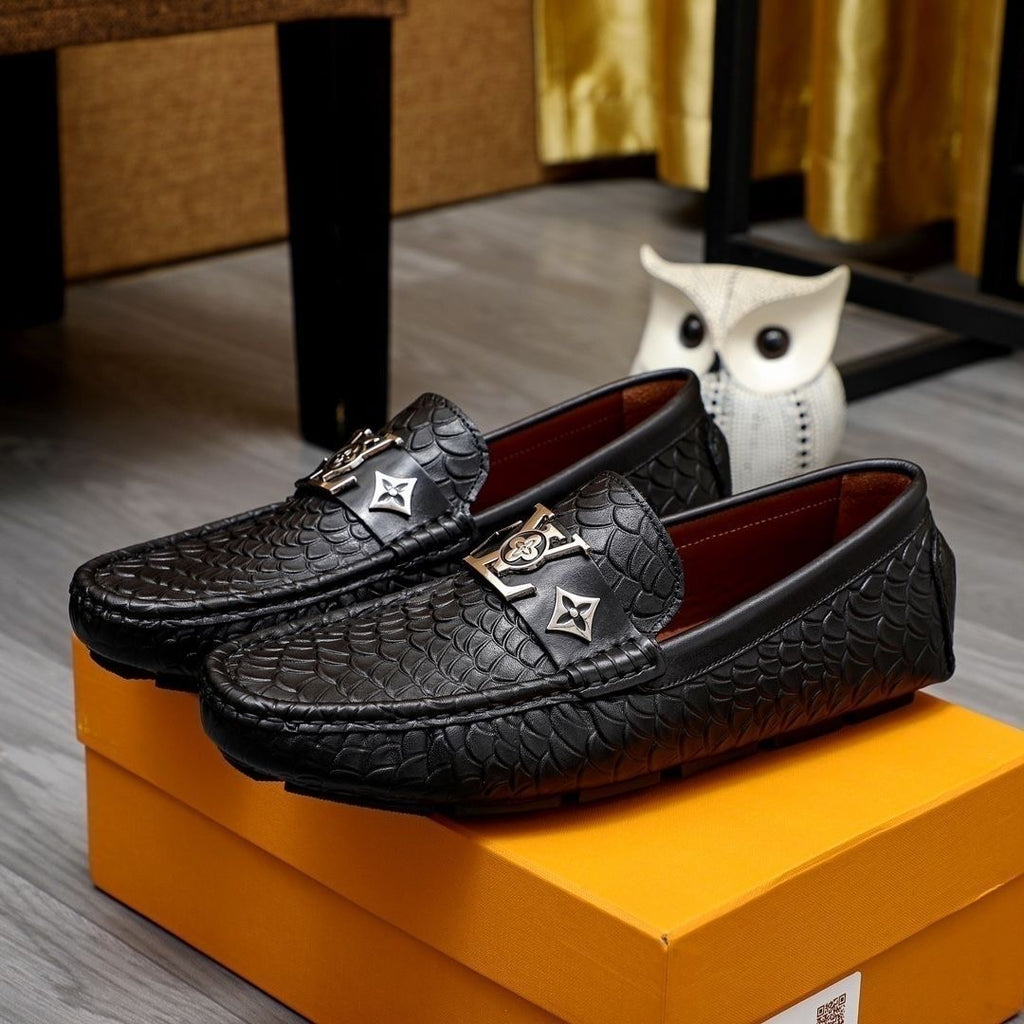 Gentleman Men's Shoes Leather Popular Classic Presbyterian Pattern Loafers 2024071105