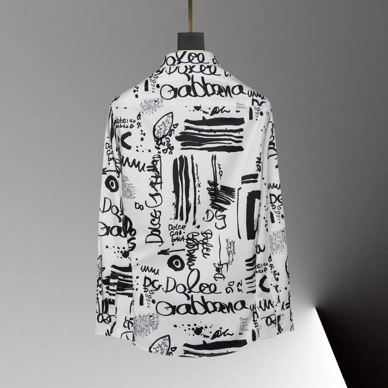 Men's fashionable printed long sleeved shirt 3D1024062424
