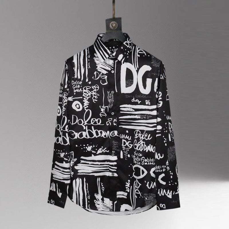 Men's fashionable printed long sleeved shirt 3D1024062424