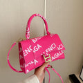 High-grade Texture Letter Hourglass Bag Single-shoulder Portable Crossbody Fashion Bag 1024041102