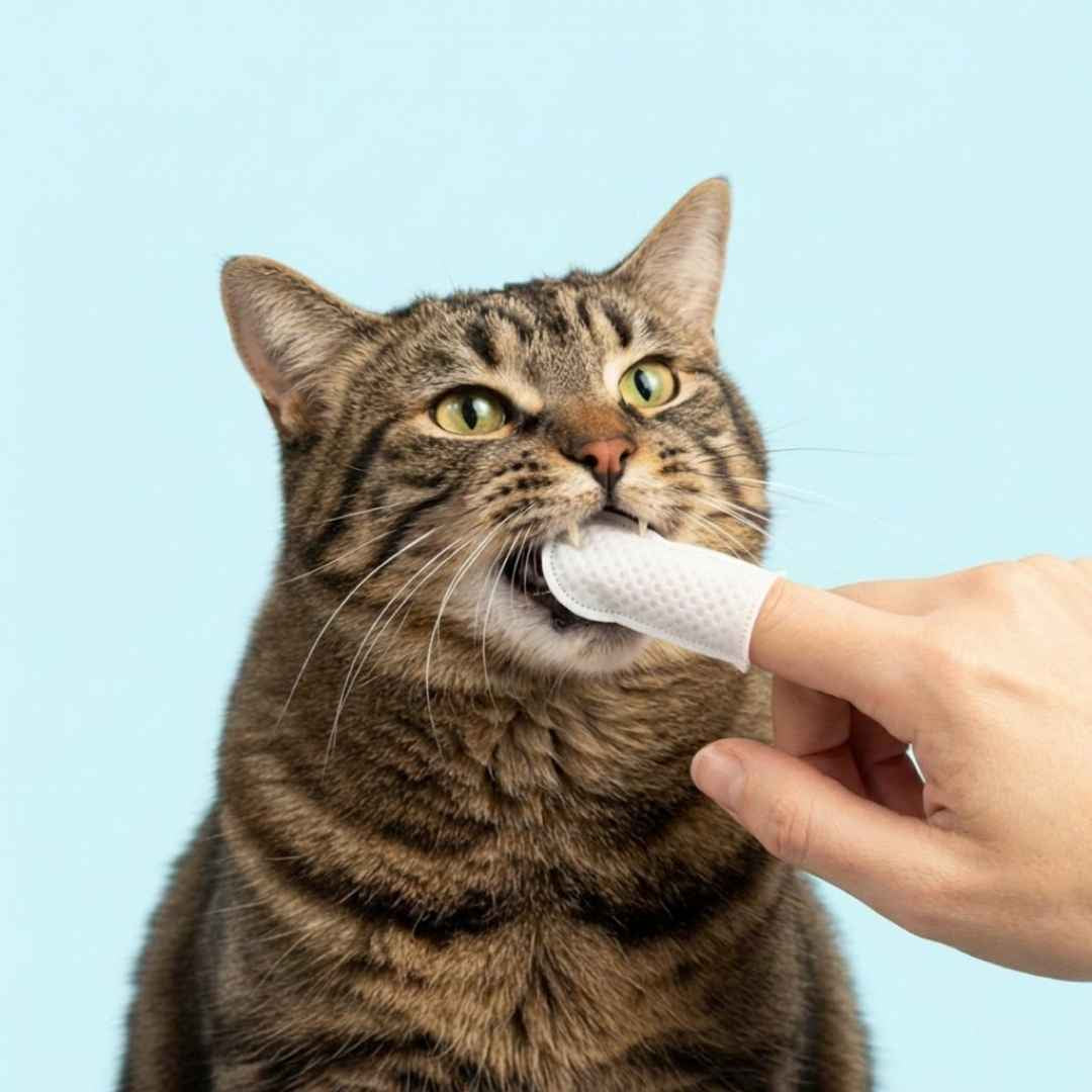 Pet Dental Finger Wipes for Dogs and Cats, 50 Count, Teeth Cleaning and Plaque Control