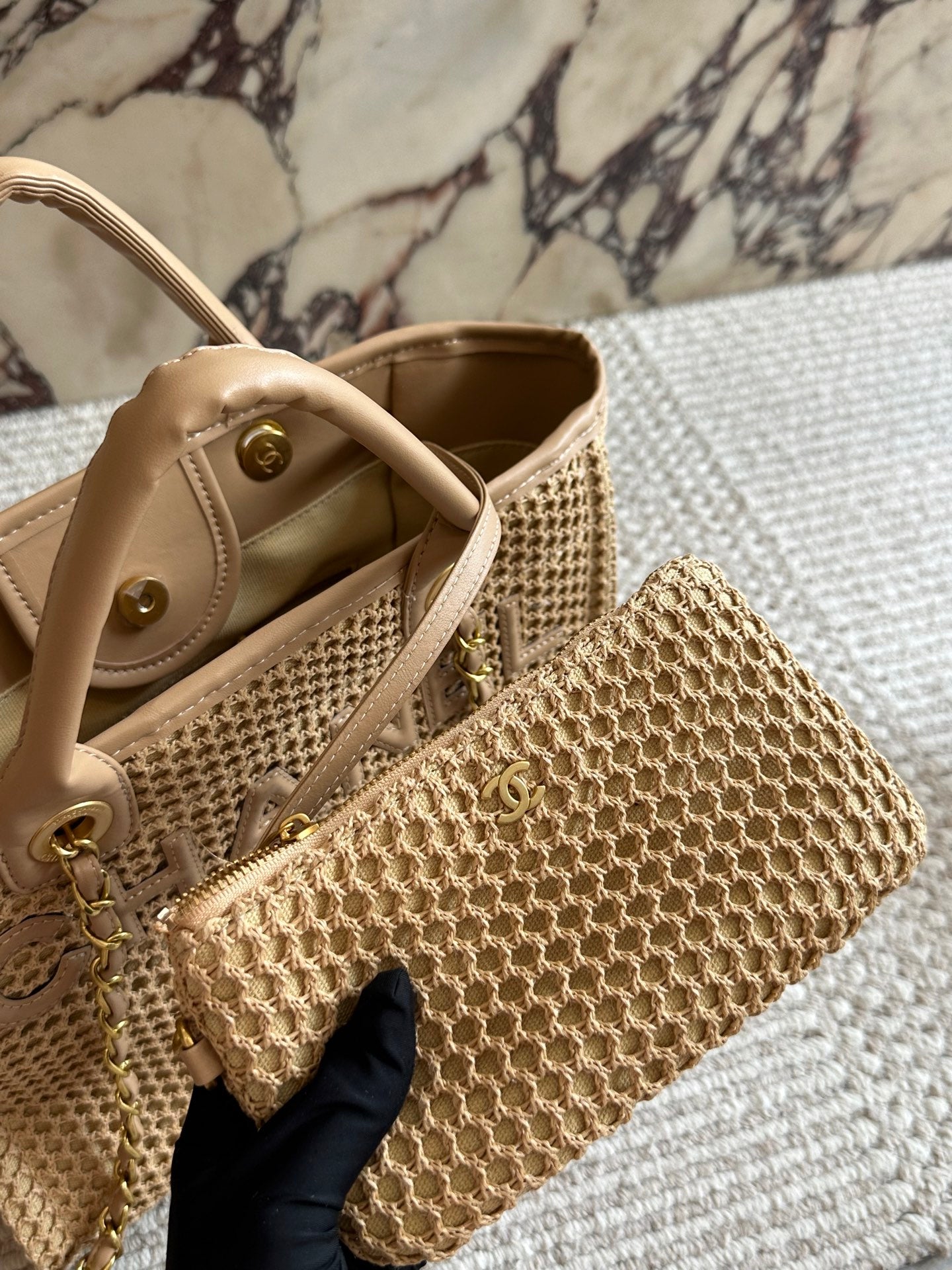 26SS New Women's Straw Beach Tote Bag 0726031009